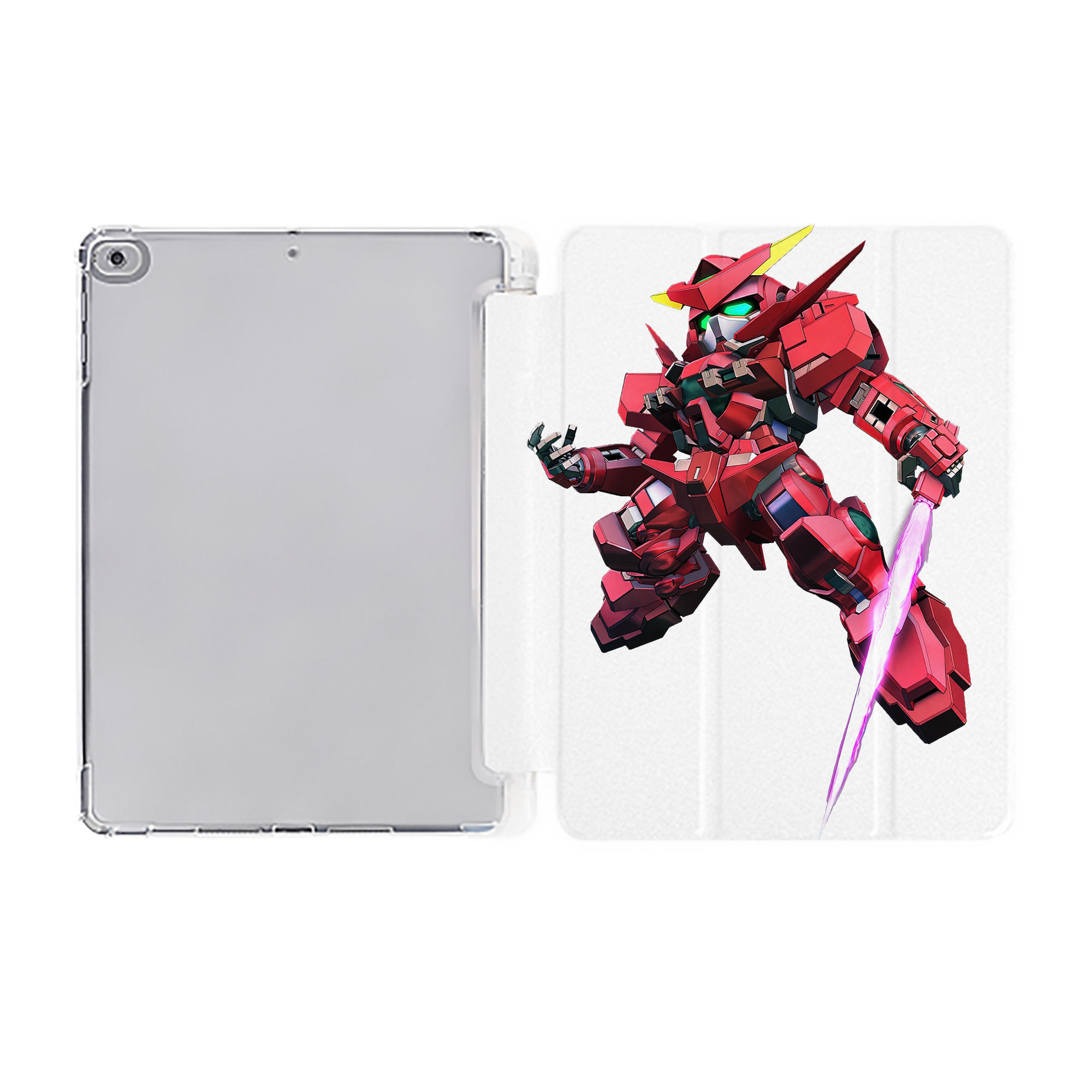 （画像用） 機動戦士ガンダム Mobile Suit Gundam IPad ケース ペン収納付き 三つ折りスタンド PUレザー×シリコン 対応機種9.5/10.5/10.9インチ